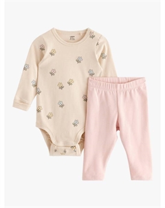 Комплект топа и леггинсов baby flowers, светло-бежевый Lindex