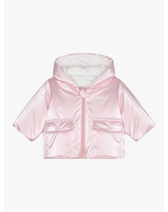 Детская двусторонняя пуховая куртка boss с капюшоном, цвет Pink Pale Hugo boss
