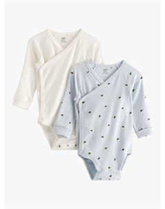 Детское боди bumblebee с запахом спереди с длинным рукавом спереди, цвет Dusty Blue Lindex