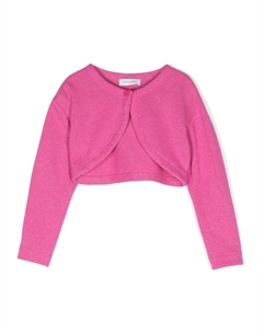 Укороченный кардиган вязки интарсия, розовый Monnalisa