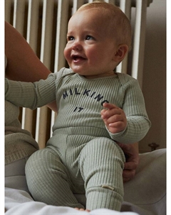 Детские леггинсы из органического хлопка в рубчик, цвет Pistachio Claude & co