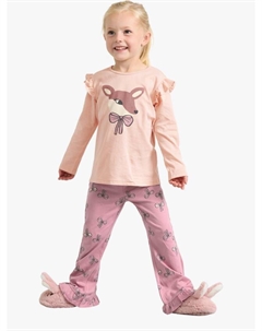 Детская хлопчатобумажная пижама с принтом оленя, цвет Light Dusty Pink Lindex