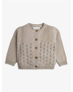 Детский хлопчатобумажный вязаный кардиган pointelle, цвет Fawn The little tailor