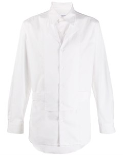 Yohji yamamoto рубашка со вставками 3 белый Yohji yamamoto