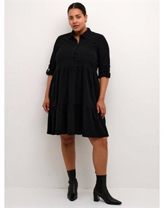 Собранное платье-рубашка а-силуэта от nana, глубокий черный Kaffe curve