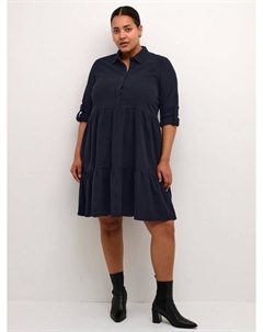 Собранное платье-рубашка а-силуэта от nana, цвет Midnight Marine Kaffe curve