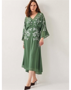 Вышитое платье ханны, зеленый Monsoon