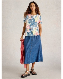 Футболка с принтом эбби пейсли, темно-синий/разноцветный White stuff