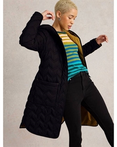 Стеганое пальто от арлет, черный White stuff