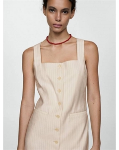 Мини-платье элизы в тонкую полоску, кремовый Mango