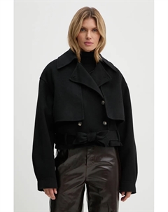 Шерстяное плащ SATOYO, черный Nanushka