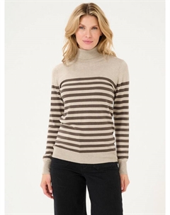 Облегающий джемпер в полоску от lizza, цвет Feather Grey/Brown Kaffe