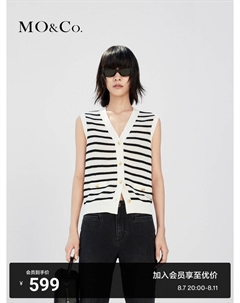 Свитер полосатый Moanko с пряжкой, красный / белый Moco