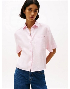 Незаменимая рубашка из чистого льна, светло-розовый Tommy hilfiger