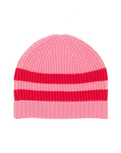 Кашемировая шапка бини Bibi в полоску, розовый Cashmere in love kids