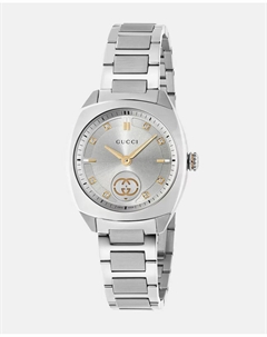 Interlocking G YA142510 женские часы из зеленой резины, серебрянный Gucci