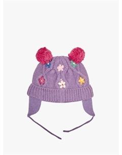 Детская шапочка-качалка с цветочной вышивкой, цвет Lilac/Multi Jojo maman bébé