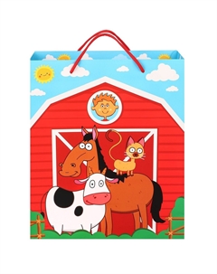 Пакет подарочный, 23х27х11.5 см, упаковка Синий трактор