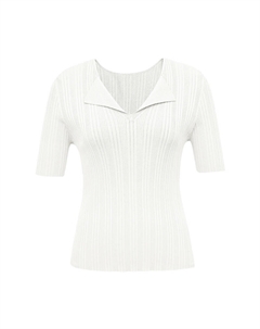 Свитер бесшовный с вертикальными полосками, белый Deep breath