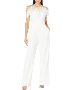 Комбинезон Long Jumpsuit Scuba Crepe Feather, белый Xscape