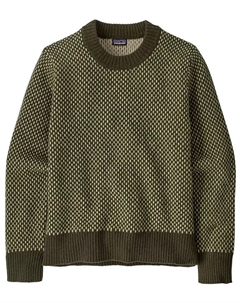 Женский свитер из переработанной шерсти с круглым вырезом, цвет Ridge Pine Needle Green Patagonia