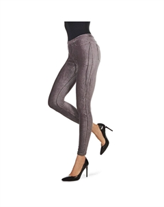 Леггинсы узкого кроя из эластичного вельвета в тонкую резинку, серый Memoi