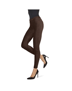Леггинсы узкого кроя из эластичного вельвета в тонкую резинку, цвет Chocolate Brown Memoi