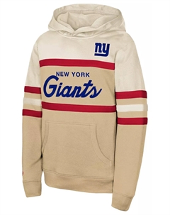 Светло-коричневый пуловер с капюшоном для главного тренера Youth New York Giants Mitchell and ness