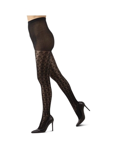 Женские колготки перевернутой вязки крючком, черный Memoi