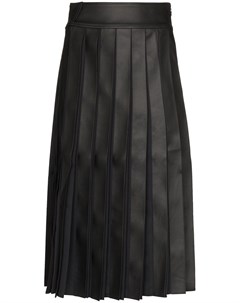 Xu zhi плиссированная юбка миди из искусственной кожи s черный Xu zhi