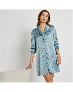 Ночная рубашка из сатина с цветочным принтом разноцветный Laredoute