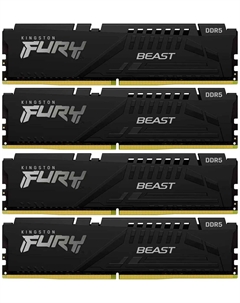 Оперативная память Kingston DDR5 128Gb (4x32Gb) 5200Mhz FURY Beast Black (KF552C40BBK4-128)