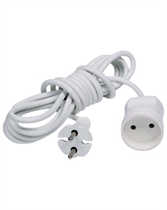 Удлинитель 10м 1 гнездо б/з ПВС 2х0,75 белый Реальная электрика