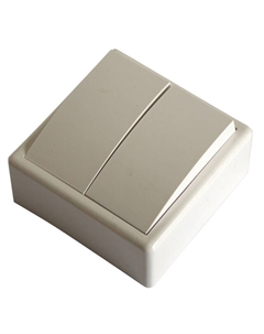 Выключатель 2-клавишный Марьяна белый монтаж открытый Нет марки