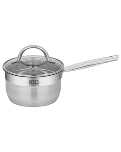 Ковш Rigel 1,9л 16см нерж.сталь стеклянная крышка индукция Resto