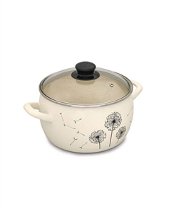 Кастрюля Одуванчик 7,9л 24см эмал.сталь с крышкой Metrot