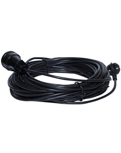 Удлинитель 20м с/з 1 гнездо ПВС 3х0,75мм кв черный Реальная электрика