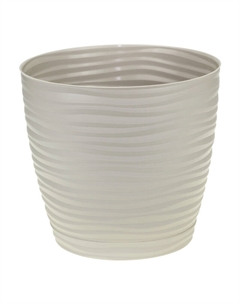 Горшок с поддоном Дюна 5,5л d22cм h20см кремовый пластик Idea