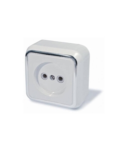 Розетка 1 пост Dresden б/з 250В 16А IP20 белый/серебро Нет марки