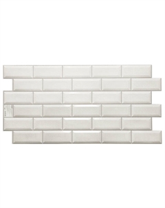 Панель декоративная ПВХ плитка Кабанчик белый 485х960мм Нет марки