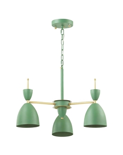 Люстра подвесная Gemma E27 3х60Вт металл зеленый Lumion