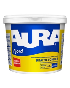 Краска FJORD для стен и потолков влагостойкая 0,9л, арт.4607003915186 Aura