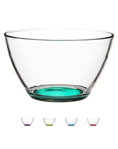 Салатник Гладкий цветное дно 19см 2,5л стекло в ассортименте Нет марки