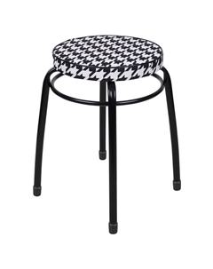 Табурет круглый Haushalt 340х460мм черно-белый ткань/металл Нет марки
