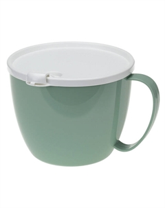 Кружка 700мл с крышкой для супа пластик фисташковый Idea