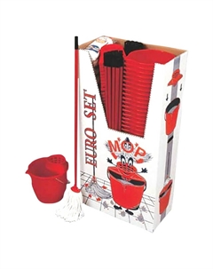 Набор для уборки MR BRUSH Mop Set Box: ведро 12л с отжимом+поломой МОП 120см хлопок, металл Нет марки