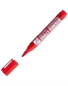 Маркер перманентный Multi Marker пулевидный красный 3мм Crown