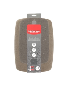 Набор досок раздел. Granite Collection 2шт 38х25/30х20см пластик Attribute