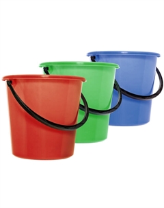 Ведро 10л круглое пластик без крышки микс цвета Полимербыт
