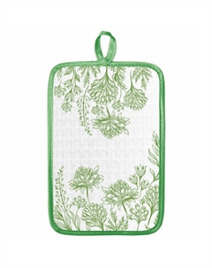 Прихватка кухонная Цветочная рамка 14х22см оливковая, арт.219-Цветы Нет марки